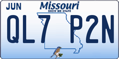 MO license plate QL7P2N