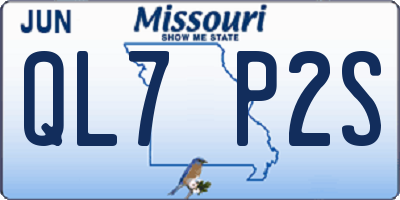 MO license plate QL7P2S