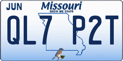 MO license plate QL7P2T