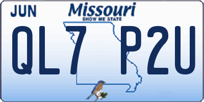 MO license plate QL7P2U