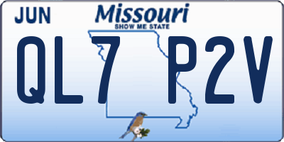 MO license plate QL7P2V