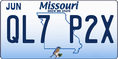 MO license plate QL7P2X