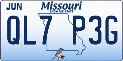 MO license plate QL7P3G