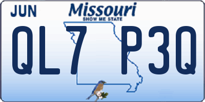 MO license plate QL7P3Q
