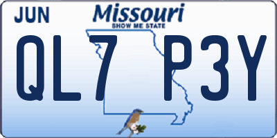 MO license plate QL7P3Y