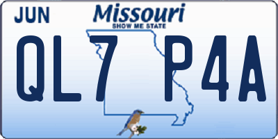 MO license plate QL7P4A