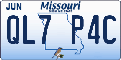 MO license plate QL7P4C