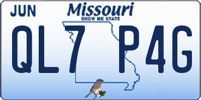 MO license plate QL7P4G
