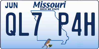 MO license plate QL7P4H