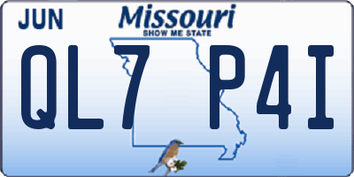 MO license plate QL7P4I