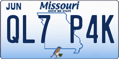 MO license plate QL7P4K