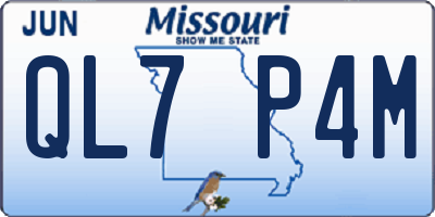 MO license plate QL7P4M