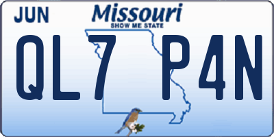 MO license plate QL7P4N
