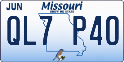MO license plate QL7P4O