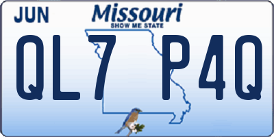 MO license plate QL7P4Q