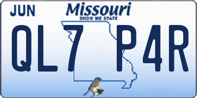 MO license plate QL7P4R