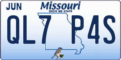MO license plate QL7P4S