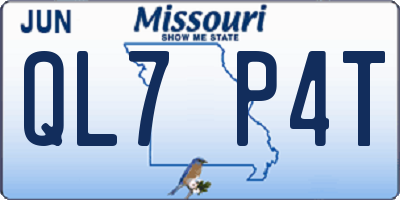 MO license plate QL7P4T