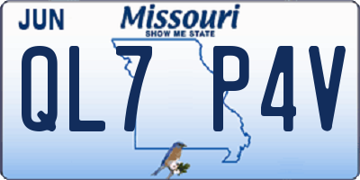MO license plate QL7P4V
