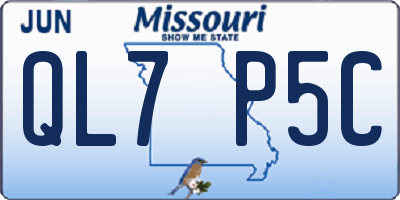 MO license plate QL7P5C