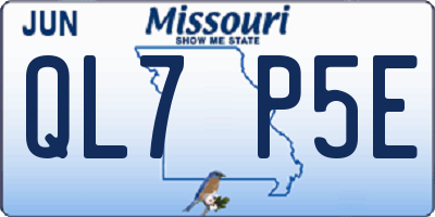 MO license plate QL7P5E