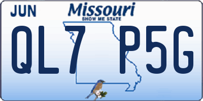 MO license plate QL7P5G