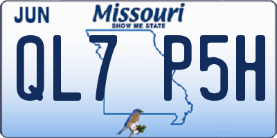 MO license plate QL7P5H