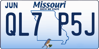 MO license plate QL7P5J