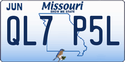 MO license plate QL7P5L
