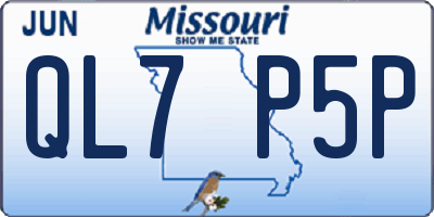 MO license plate QL7P5P