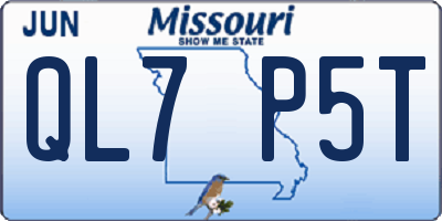 MO license plate QL7P5T