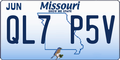 MO license plate QL7P5V