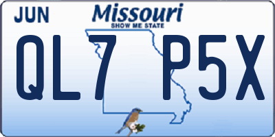 MO license plate QL7P5X