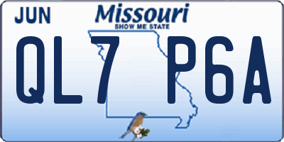 MO license plate QL7P6A