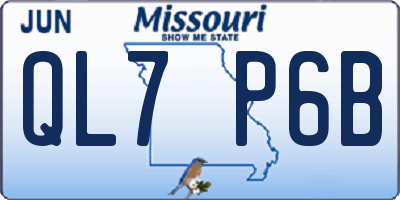 MO license plate QL7P6B