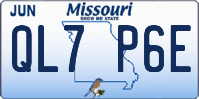 MO license plate QL7P6E