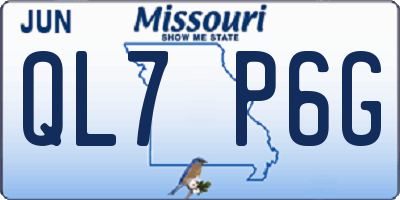 MO license plate QL7P6G