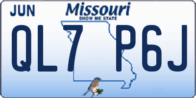 MO license plate QL7P6J