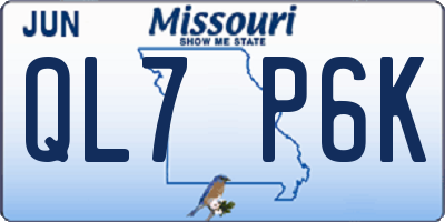 MO license plate QL7P6K