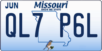 MO license plate QL7P6L