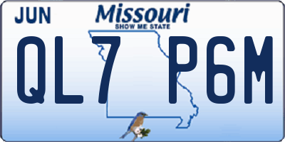 MO license plate QL7P6M