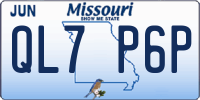 MO license plate QL7P6P