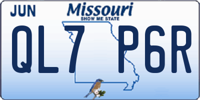 MO license plate QL7P6R