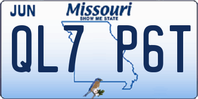 MO license plate QL7P6T