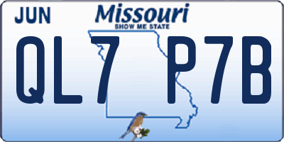 MO license plate QL7P7B