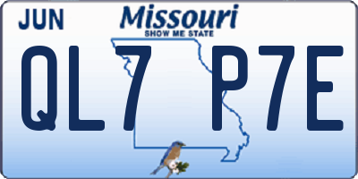 MO license plate QL7P7E