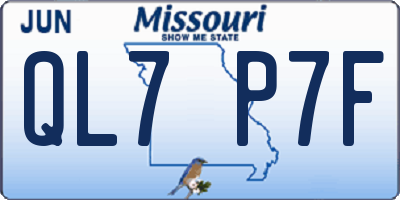 MO license plate QL7P7F