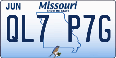 MO license plate QL7P7G