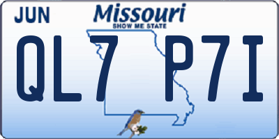 MO license plate QL7P7I