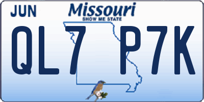 MO license plate QL7P7K